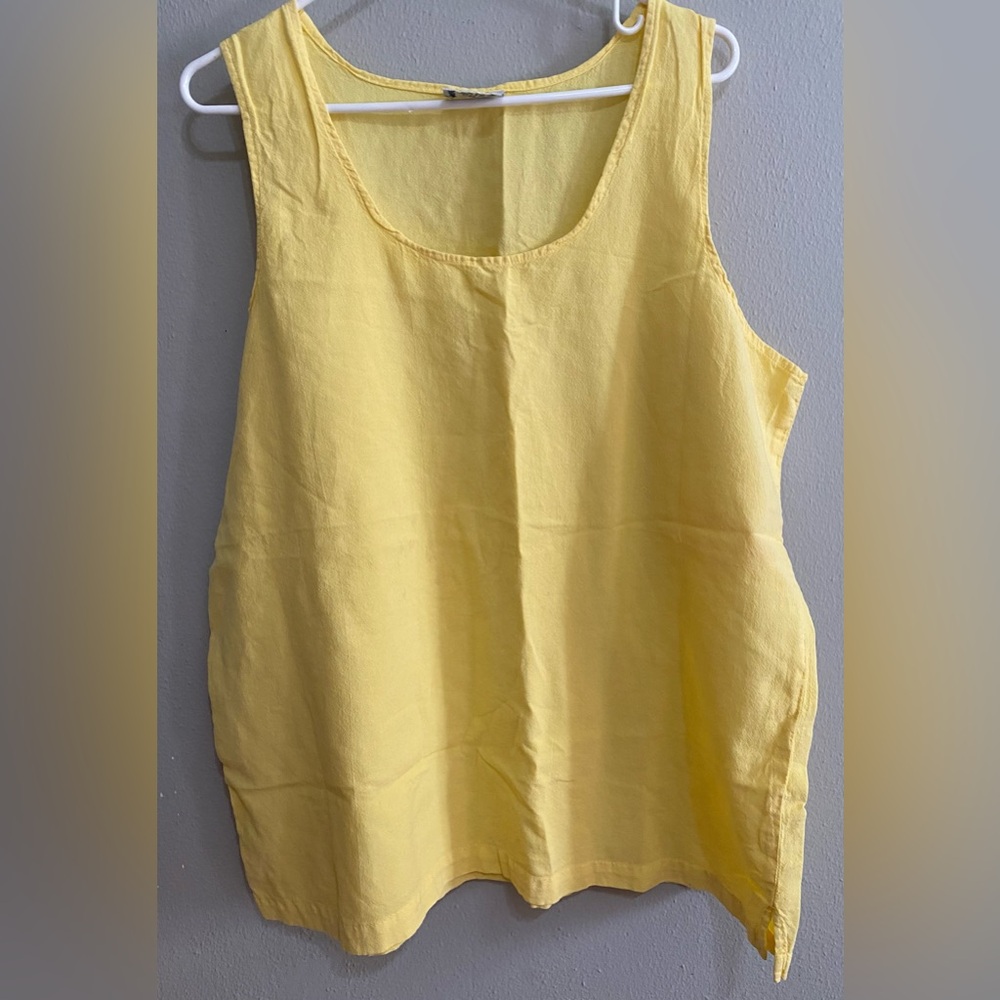 Cottonseed Casual Wear Yellow 100% Cotton Sleeveless Top